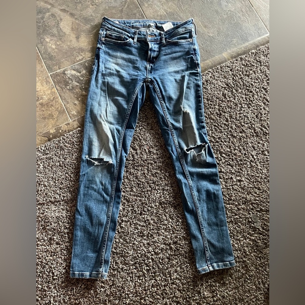 Calvin Klein ripped skinny jeans